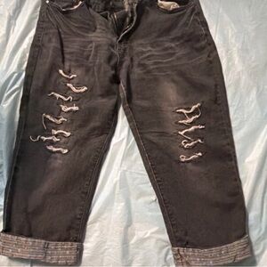 Distressed Black Jeans